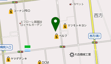 ローソン銀行ATM ベルク 越谷西方店共同出張所の地図画像