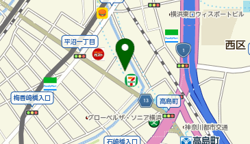 【予約制】Bounce セブンイレブン 横浜高島橋店 ロッカー 保管場所の地図画像