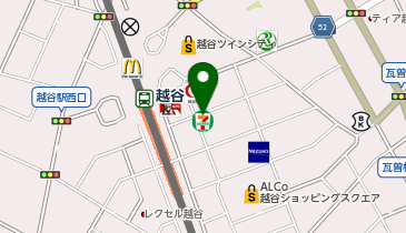 【予約制】Bounce セブンイレブン越谷駅東口ロッカー保管場所の地図画像