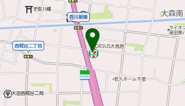 【予約制】Bounce ロッカー セブンイレブン 大田区中糀谷店 お預かりスポットの地図画像