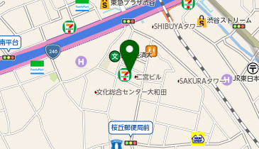【予約制】Bounce セブンイレブン渋谷桜ヶ丘店ロッカー保管場所の地図画像