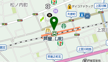 【予約制】Bounce ロッカー JR西日本 芦屋駅 収納スポットの地図画像