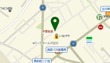 【予約制】Bounce ロッカー いなげや 立川栄町店 お預かりスポットの地図画像