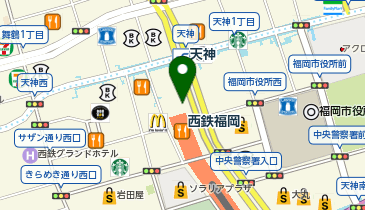【予約制】Bounce 西鉄福岡天神駅ロッカー預かりスポットの地図画像