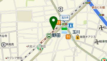 【予約制】Bounce ロッカー 大阪メトロ千日前線 玉川駅 4番出口 預かり場所の地図画像