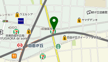 【予約制】Bounce ロッカー セブンイレブン 目黒自由が丘1丁目東店 預かりスポットの地図画像