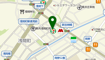 【予約制】Bounce ロッカー セブンイレブン 横浜浅間町一丁目店 保管スポットの地図画像