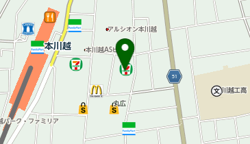 【予約制】Bounce ロッカー セブンイレブン川越新富町八幡店 保管場所の地図画像