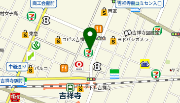 【予約制】Bounce ロッカー セブンイレブン 吉祥寺駅 収納スポットの地図画像