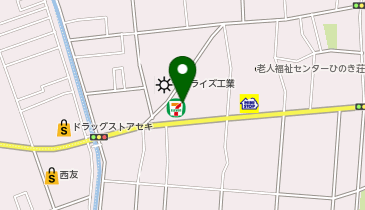 【予約制】Bounce ロッカー セブンイレブン 越谷川柳2丁目店 お預かりスポットの地図画像