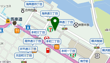 【予約制】Bounce ロッカー セブンイレブン 横浜元浜町3丁目店 保管スポットの地図画像