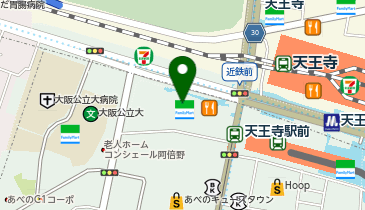 【予約制】Bounce あべのキューズモールパークサイドストレージスポット付近の地図画像