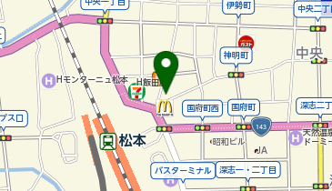 【予約制】Bounce ビッグエコー フォルテ松本店 収納場所の地図画像