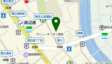 【予約制】Bounce 博多川遊歩道近くの保管場所の地図画像