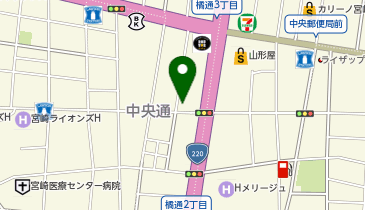 【予約制】Bounce ビッグエコー宮崎一番街店保管場所の地図画像