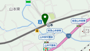 【予約制】Bounce 阪急電鉄山本駅ロッカー保管場所の地図画像