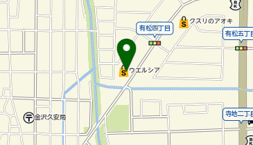 【予約制】Bounce ロッカー ウエルシア金沢有松店 収納スポットの地図画像