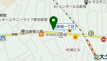 ゆうちょ銀行 本店 ファミリーマート北新宿大久保通り店内出張所(ATM)の地図画像