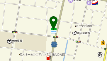 ゆうちょ銀行 仙台支店 ファミリーマート米沢中央二丁目店内出張所(ATM)の地図画像