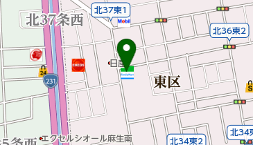 ゆうちょ銀行 札幌支店 ファミリーマート札幌北35条東1丁目店内出張所(ATM)の地図画像