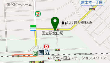 ゆうちょ銀行 本店 ファミリーマート国立北一丁目店内出張所(ATM)の地図画像