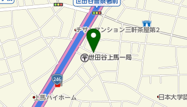 ゆうちょ銀行 本店 ファミリーマート世田谷上馬一丁目店内出張所(ATM)の地図画像