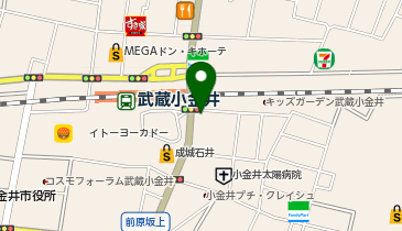 ゆうちょ銀行 本店 ファミリーマート武蔵小金井駅南口店内出張所(ATM)の地図画像