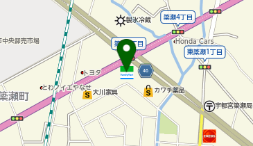ファミリーマート宇都宮東簗瀬 共同出張所(イーネットATM)の地図画像