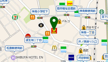 デイリーヤマザキ渋谷宇田川町 共同出張所(イーネットATM)の地図画像