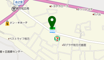 ファミリーマート枚方池之宮 共同出張所(イーネットATM)の地図画像