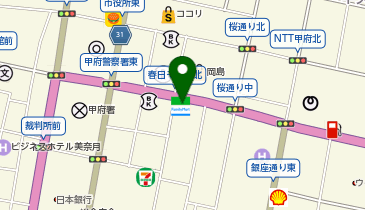 ファミリーマート甲府中央一丁目 共同出張所(イーネットATM)の地図画像