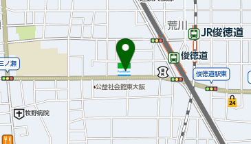 ファミリーマート俊徳道駅西 共同出張所(イーネットATM)の地図画像