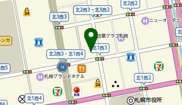 ファミリーマート札幌北2条西3丁目2号機 共同出張所(イーネットATM)の地図画像