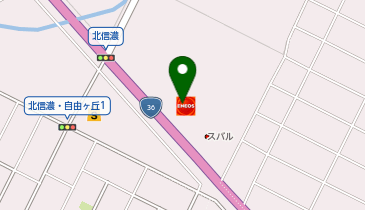 36アヴェニュー北信濃SSの地図画像