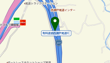 西瀬戸自動車道 西瀬戸尾道IC 上り 出口の地図画像