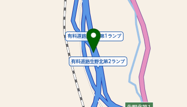 播但連絡有料道路 生野北第2 下り 出口の地図画像
