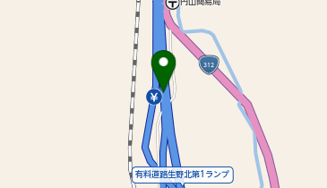 播但連絡有料道路 生野北第1 下り 入口の地図画像
