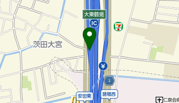 近畿自動車道 大東鶴見IC 上り 出口の地図画像