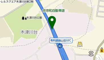 京奈和自動車道 山田川IC 上り 入口の地図画像