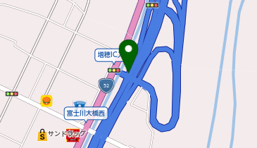 中部横断自動車道 増穂IC 下り 出口の地図画像