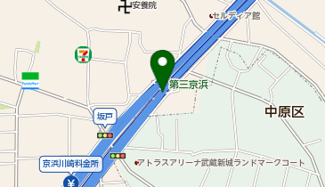 第三京浜道路 京浜川崎IC 下り 出口の地図画像