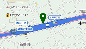東京外環自動車道 草加IC 外回り 入口の地図画像