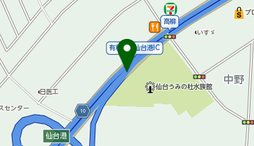 仙台東部道路 仙台港IC 上り 出口の地図画像