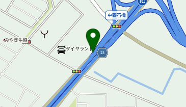 仙台東部道路 仙台港IC 下り 出口の地図画像