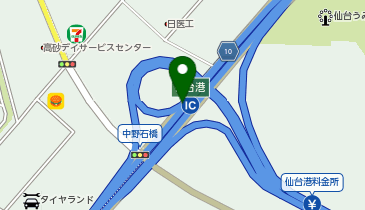 仙台東部道路 仙台港IC 下り 入口の地図画像