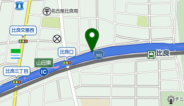 名古屋第二環状自動車道 山田東IC 外回り 出口の地図画像