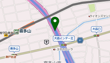 名古屋第二環状自動車道 大森IC 内回り 入口の地図画像