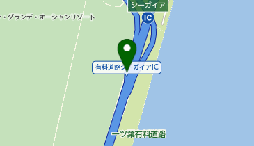一ツ葉有料道路 シーガイアIC 下り 出口の地図画像