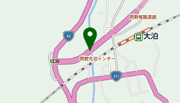 熊野尾鷲道路 熊野大泊IC 下り 出口の地図画像