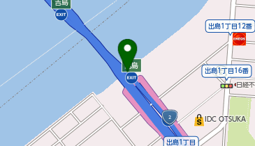 広島高速3号線 出島出入口 上り 出口の地図画像